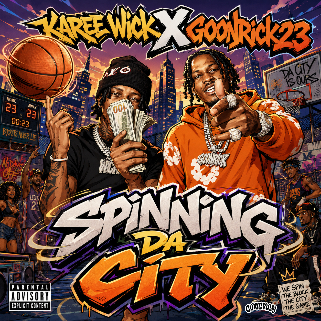 Karee Wick x GoonRick23 Spinning Da City official cover art